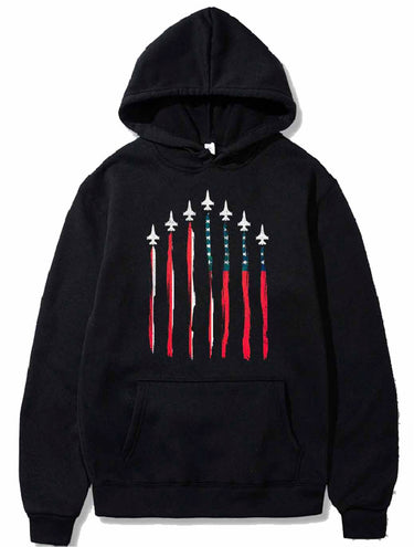 American Flag USA Airplane Jet Fighter PULLOVER THE AV8R
